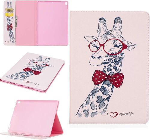 ?tui pour Apple iPad Pro 10.5"" [2017] Tablette PU Cuir Flip Coque Girafe Motif avec Fente pour Carte et Built Stand et Veille/R¿¿veil Automatique Fonction Protection Cas, 06