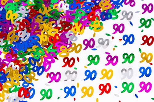 Confettis multicolores pour 90e anniversaire - 56 g