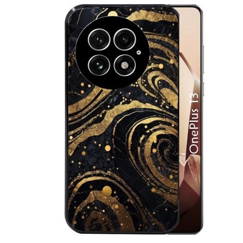 Coque noire Taperso pour OnePlus 13 avec motif marbre noir