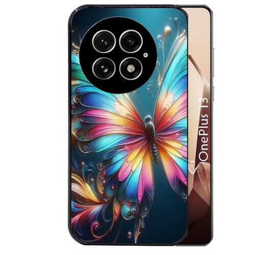 Coque noire Taperso pour OnePlus 13 avec motif papillon arc