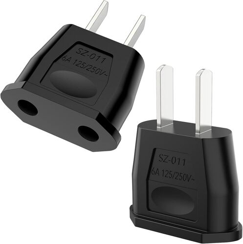 KALANKA-Lot de 2 adaptateurs de voyage, adaptateur UE vers USA, fiche USA, adaptateur de prise USA, adaptateur de prise américaine, adaptateur de prise américaine, adaptateur universel pour l'Europe/