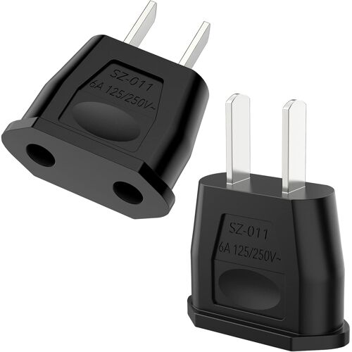 KALANKA-Lot de 2 adaptateurs de voyage, adaptateur UE vers USA, fiche USA, adaptateur de prise USA, adaptateur de prise américaine, adaptateur de prise américaine, adaptateur universel pour l'Europe/