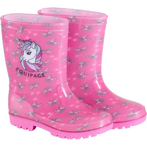 Chaussures Bottes D'équitation Fille Equipage Butterfly Wellies Rose