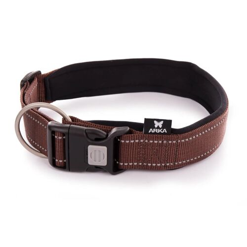 Collier Pour Chien Nylon Réglable Arka Haok Xl 40x50/70 Cm Mixte Marron