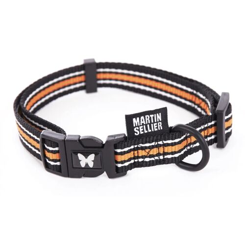 Collier Pour Chien Nylon Réglable Trio Martin Sellier M 20x40/55 Cm Mixte Orange