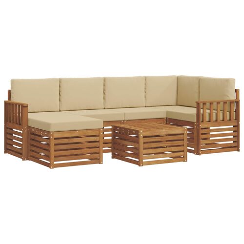 vidaXL Ensembles de canapés avec coussin 7 pcs Naturel et Beige
