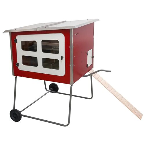Poulailler Mobile En Bois 3 Cartons Kerbl 113x92x138 Cm Mixte Rouge