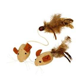 Souris À Ressorts Lin Kerbl Nature (X2) 4,5 Cm Mixte Marron