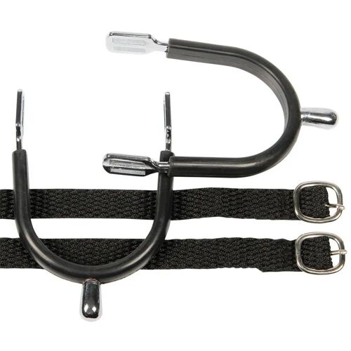 Éperon D'équitation Chromé / Caoutchouc Avec Sangle Harry's Horse H20 Mixte Noir