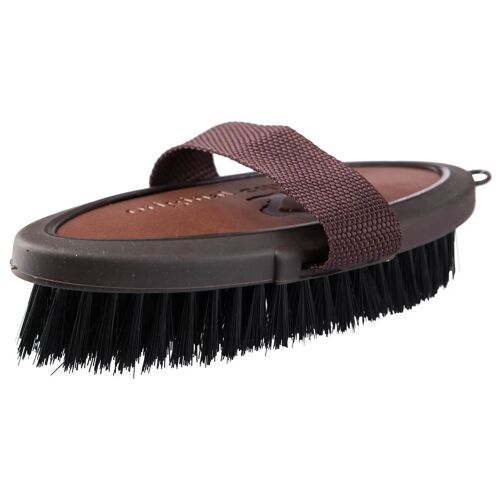 Brosse Corps Pour Cheval Manche Cuir Horze Maddox Tu Mixte Marron