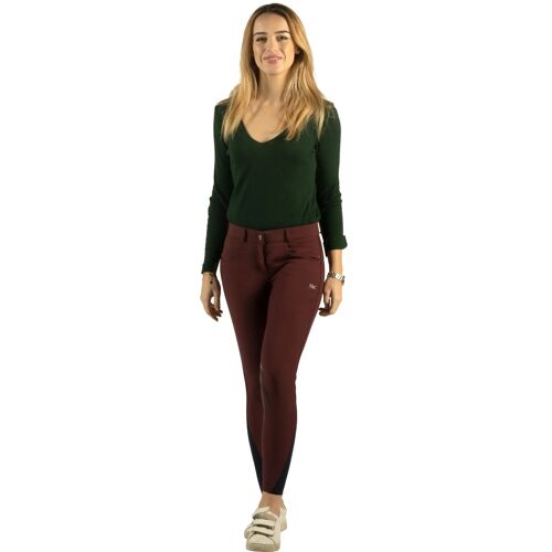 Pantalon Équitation Femme Mid Grip Flags&cup Pampelone 34 Femme Rouge