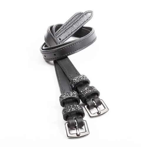 Lanières D'éperons Pour Cheval En Cuir Kavalkade Victoria Tu Mixte Noir