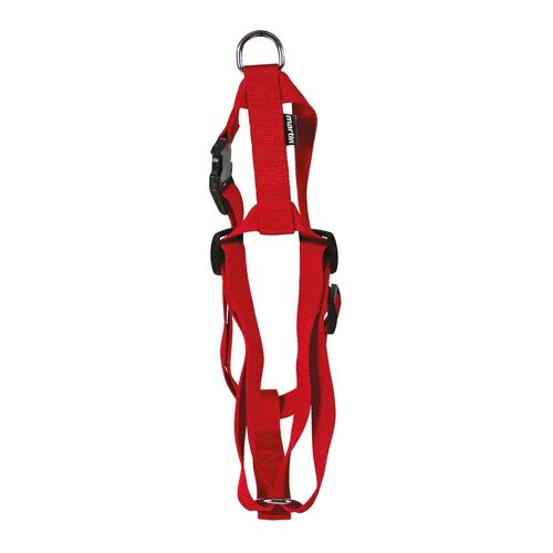 Harnais Pour Chien Réglable Nylon Uni Martin Sellier M 20x50/70 Cm Mixte Rouge