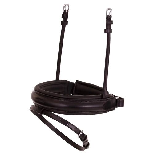 Muserolle Combinée Pour Cheval En Cuir Bombée Br Equitation Pull-Back Cob Mixte Noir