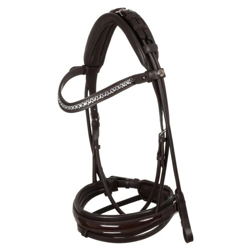 Bride Équitation En Cuir Acavallo Dalila Stlex Pearl Soft Anatomic Poney Mixte Marron