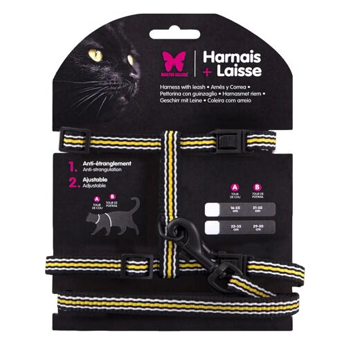 Set Harnais Et Laisse Pour Chat Trio Martin Sellier Tu Mixte Noir