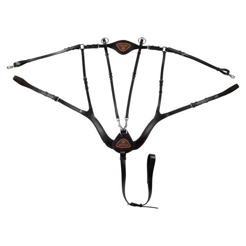 Collier De Chasse Pour Cheval En Cuir À 5 Points Acavallo Anatomical Cob Mixte Marron