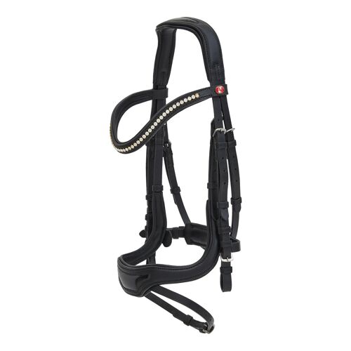 Bridon Équitation Muserolle Combinée Kieffer Softtech Line Anouk Cob Mixte Noir
