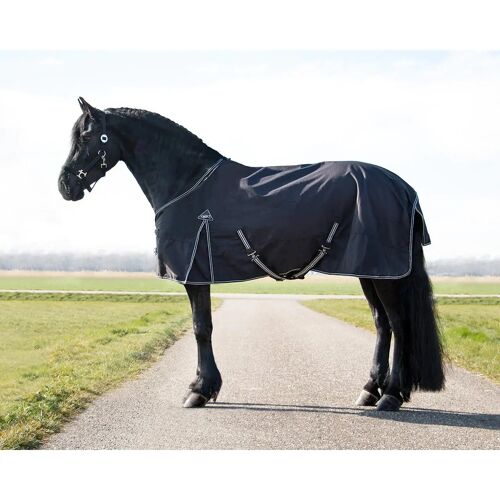 Couverture D'extérieur Pour Cheval Qhp Turnout Big Neck 150g 145 Cm (Longueur Totale: 195 Cm) Mixte Noir