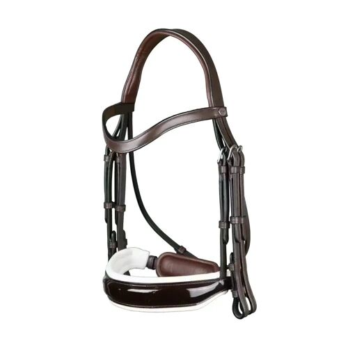 Bridons Équitation Pour Cheval Avec Doublure Dy'on Large Vernie Poney Mixte Marron