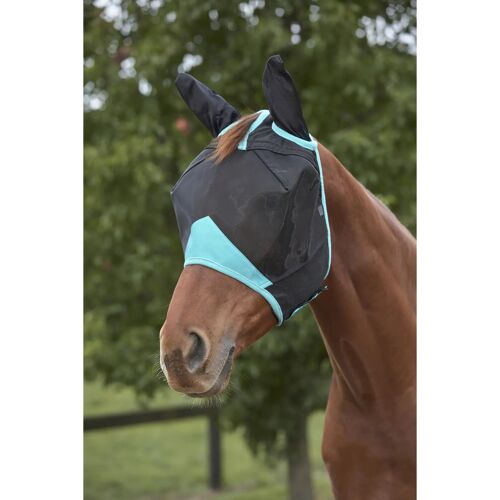 Masque Anti-Mouches Pour Cheval Weatherbeeta En Maille Fine Avec Une Couverture Oreilles Comfitec Deluxe Poney Mixte Noir