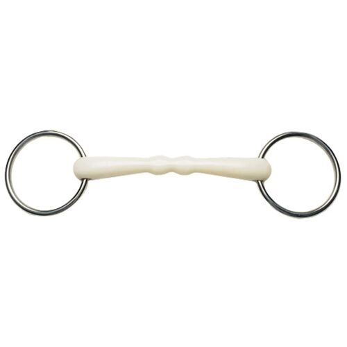 Mors À Filet,Bouche Mullen Et À Anneau Libre Pour Cheval Weatherbeeta Korsteel Flexi 14 Cm Mixte Blanc