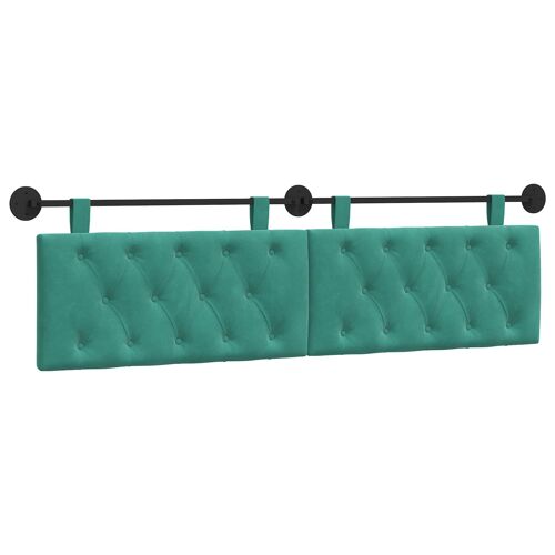 vidaXL Tête de lit suspendue Turquoise 170 x 55 x 7 cm Velours