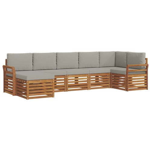 vidaXL Ensembles de canapés avec coussin 7 pcs Gris Naturel et Clair