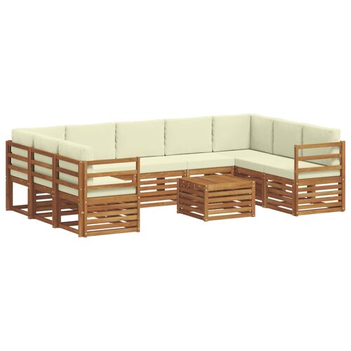 vidaXL Ensembles de canapés avec coussin 10 pcs Naturel et Crème