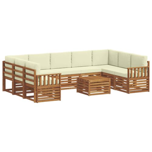 vidaXL Ensembles de canapés avec coussin 10 pcs Naturel et Crème