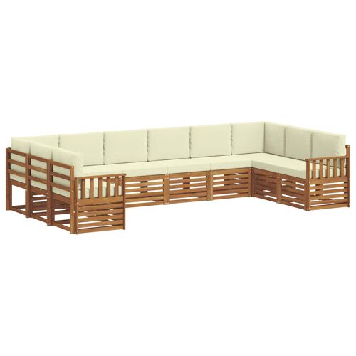 vidaXL Ensembles de canapés avec coussin 10 pcs Naturel et Crème