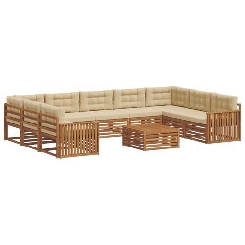 vidaXL Ensembles de canapés avec coussin 10 pcs Naturel et Beige