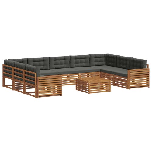 vidaXL Ensembles de canapés avec coussin 10 pcs Naturel et Anthracite