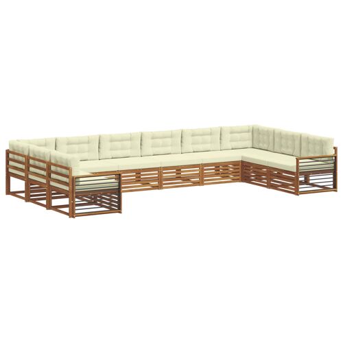 vidaXL Ensembles de canapés avec coussin 10 pcs Naturel et Crème
