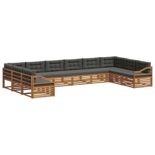 vidaXL Ensembles de canapés avec coussin 10 pcs Naturel et Anthracite