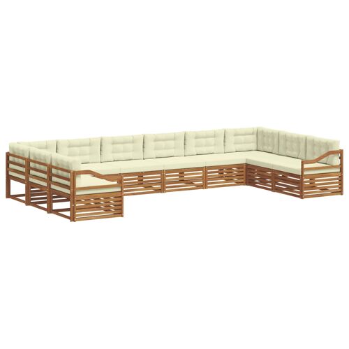 vidaXL Ensembles de canapés avec coussin 10 pcs Naturel et Crème