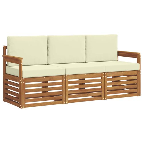 vidaXL Ensembles de canapés avec coussin 3 pcs Naturel et Crème