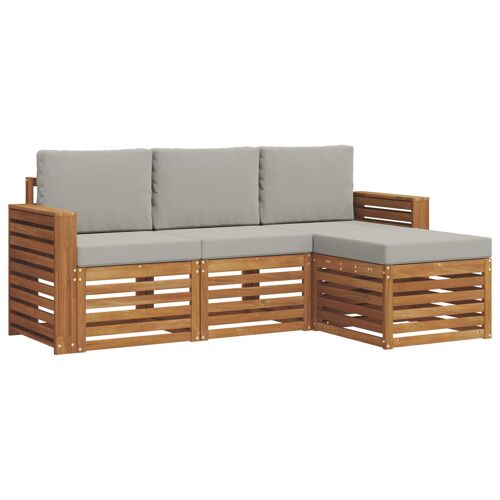 vidaXL Ensembles de canapés avec coussin 4 pcs Gris Naturel et Clair