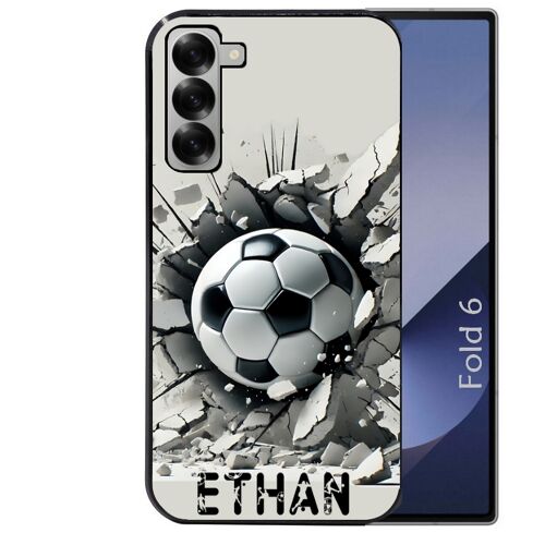 Coque noire Taperso pour Galaxy Z FOLD 6 avec motif foot beton personnalisee
