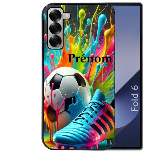 Coque noire Taperso pour Galaxy Z FOLD 6 avec motif foot color personnalisee