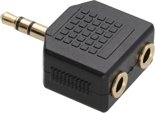 KALANKA-3,5 mm Stéréo Jack Diviseur Adaptateur Jack Fiche vers Double Femelles Plaqués Or