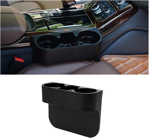 Kalanka-Voiture Porte-Gobelets Console De Stockage, Auto Side Slit Pocket Boîte Organisateur D'espace De Siège Voiture, Voiture Interieur Organisateur De Siège Pour Téléphones Portables(Noir)