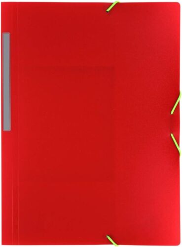 Grafoplas Classeur Poliplas Translucido Avec Fermeture Avec Elastiques Et 3 Rabats - Roug