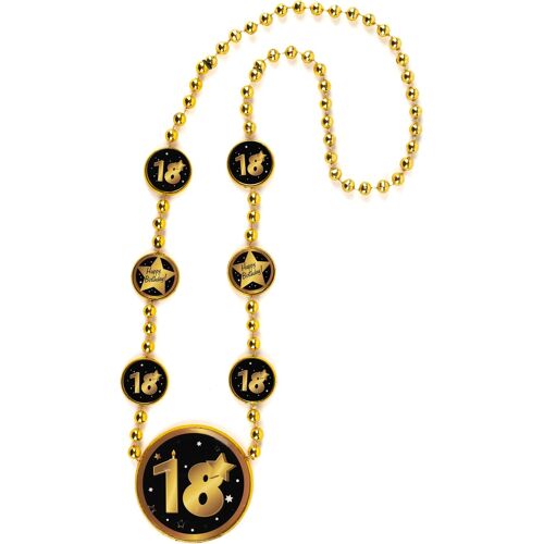 Deco Anniversaire 18 Ans Collier Noir/Dor¿¿ - D¿¿Coration E Pour Un 18 Ans Anniversaire Garcon Et Fille