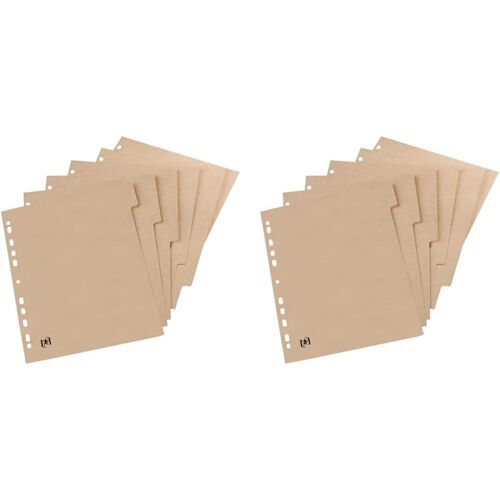 Intercalaire Neutre Touareg Format A4 Avec 6 Positions En Carte Beige Naturel (Lot De 2)