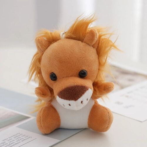 Pendentif En Peluche Animal Mignon, Lion Assis En Peluche, Cadeau De Fin D'études, Peluche De Dessin Animé