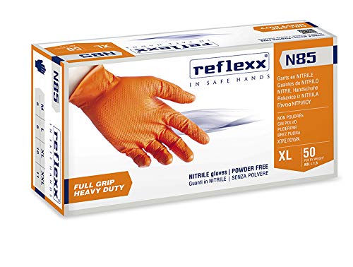 Gants En Nitrile Reflexx N85 séns Poudre 100 % séns Latex 8,4 G Cat. 3 50 Pièces Xl