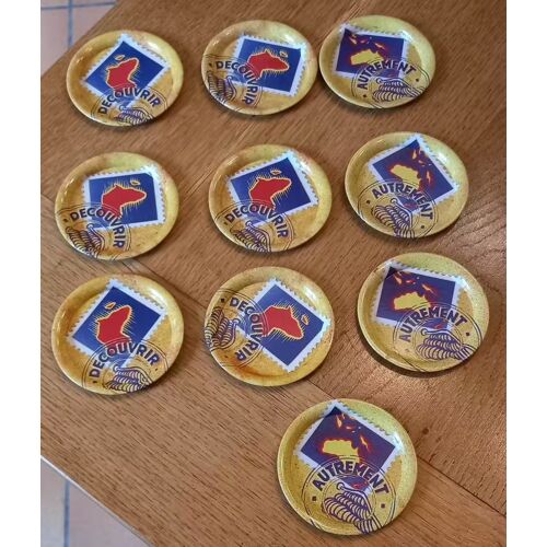 Seita , 10 Sous Verres Publicitaires - Années 80/90 : Société Nationale D'Exploitation Industrielle Des Tabacs Et Allumettes - Sous Bocks - Diamètre 09cm Env. - 2 Continents , Afrique Et Australie