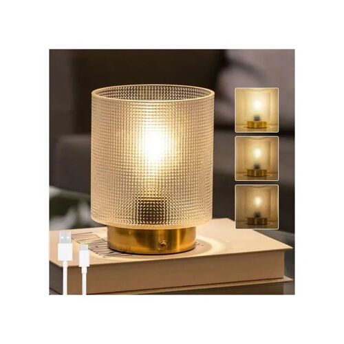 Lampe De Table Sans Fil Tactile Led Rechargeable Usb-C En Verre ¿ Blanc Chaud E27, Intensité Réglable
