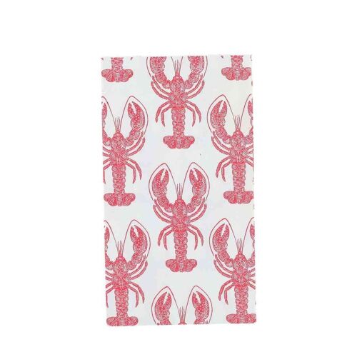 20 SERVIETTES PAPIER HOMARDS 33X39.5CM BLANC ROUGE